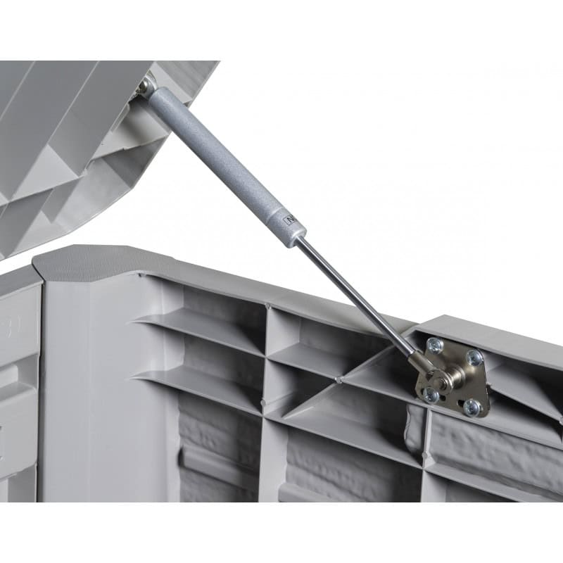 coffre de rangement exterieur gris en resine 550 litres