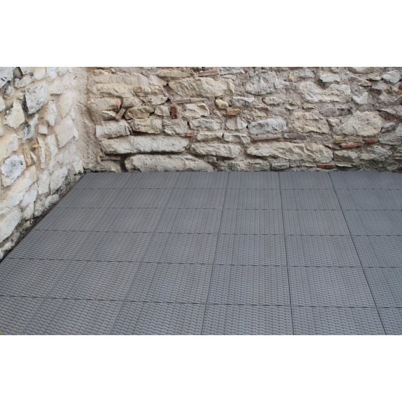 Dalle de jardin clipsable tressée gris ardoise chez Jardin et Saisons