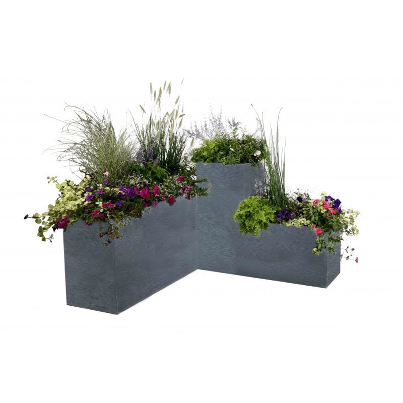 Bac fleurs rectangulaire gris 98 litres chez Jardin et Bac fleurs rectangulaire gris 98 litres chez Jardin et