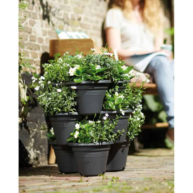 Cascade de  pots  de  fleurs  3 niveaux pour plantes aromatiques