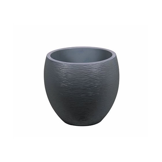 Pot de fleurs rond 46 litres gris anthracite Pot de fleurs rond 46 litres gris anthracite