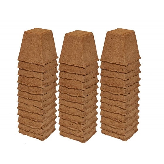36 pots godets carrés biodégradables 8 cm 36 pots godets carrés biodégradables 8 cm