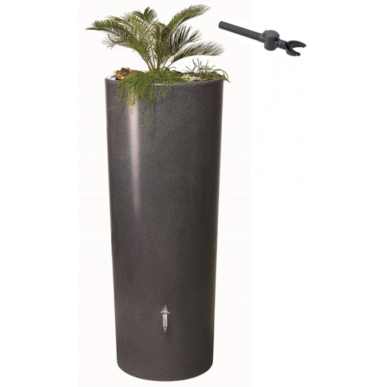 Récupérateur Deau De Pluie Aspect Pierre 350 L Gris Anthracite