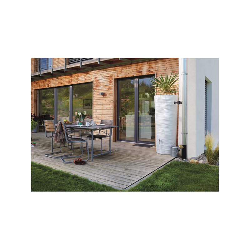 Récupérateur Deau De Pluie Aspect Sable 350 L Blanc