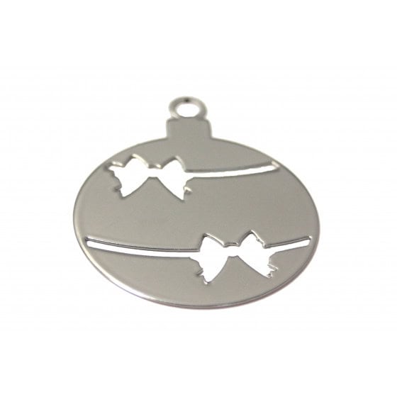 Boules de Noël en métal chromé 8 x 10 cm (les 3) Boules de Noël en métal chromé 8 x 10 cm (les 3)