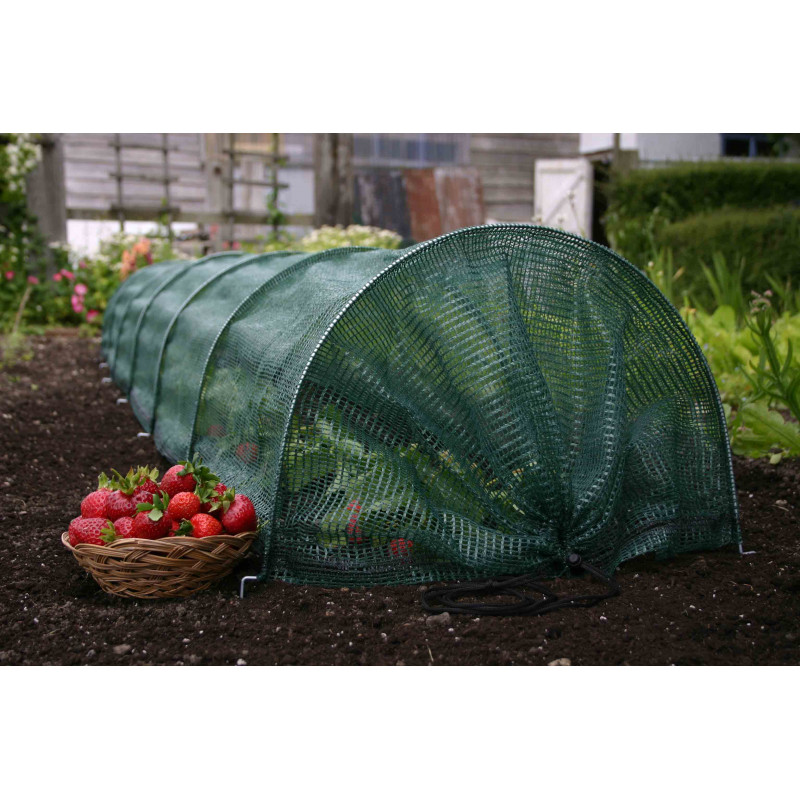 Tunnel De Jardin Pliable 300x45x45 Cm - Protection Anti-nuisibles Et Réglable, 6 Arceaux
