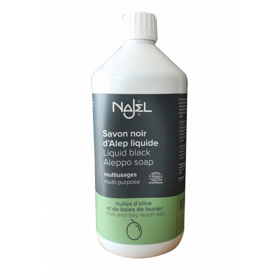 Savon noir liquide d'Alep multiusage 1 litre Savon noir liquide d'Alep multiusage 1 litre